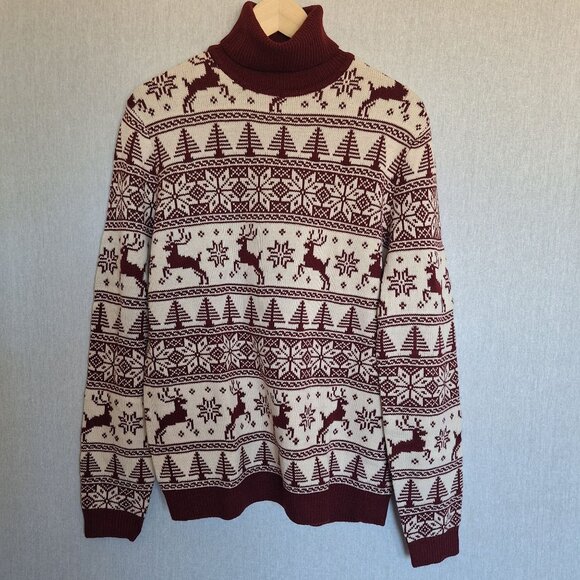 💙 NWOT ASOS Turtleneck Warm Cozy Knit Sweater Size M/L Nordical Fall Winter Rei - Picture 1 of 7